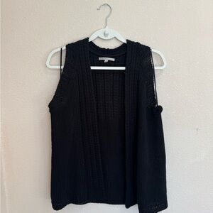 GAP Black Sleeveless Knit Cardigan